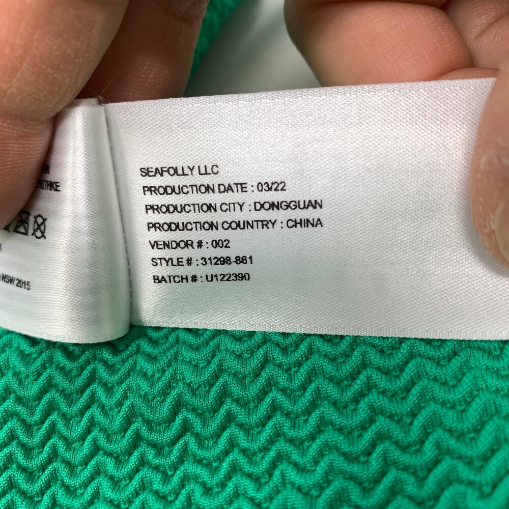 Seafolly Bikini Set Womens US 8 Green Triangle String Tie Side Swimsuit NWOT - Picture 7 of 7